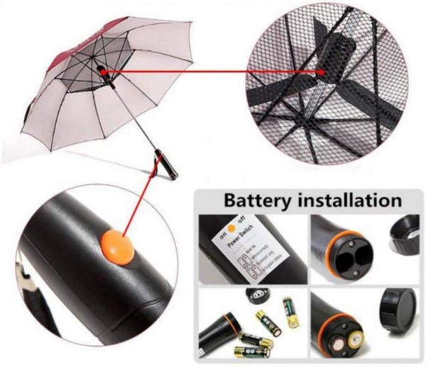 Umbrella with Fan Built in